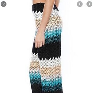 Karina Grimaldi Mila Aqua Black Crochet Knit Pants